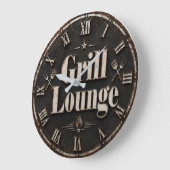 Grill Lounge Rustic BBQ Man Cave Grill Master Gift Grote Klok (Hoek)