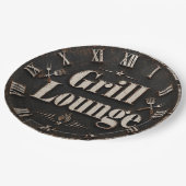 Grill Lounge Rustic BBQ Man Cave Grill Master Gift Papieren Bordje (Gekanteld)