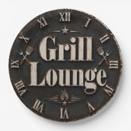 Grill Lounge Rustic BBQ Man Cave Grill Master Gift Papieren Bordje