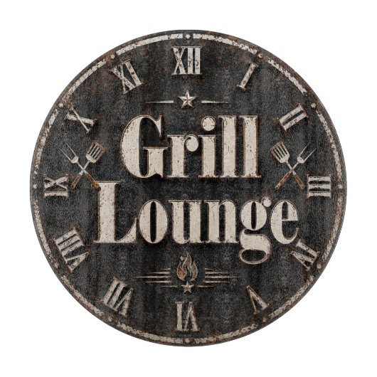 Grill Lounge Rustic BBQ Man Cave Grill Master Gift Snijplank (Voorkant)