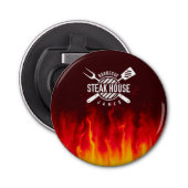 Grill Master - Aangepaste BBQ vlammen Button Flesopener (Voorkant)