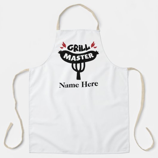 Grill Master - Aangepaste tekst aanpassen Schort (Voorkant)