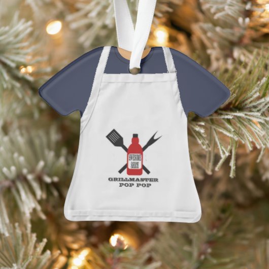 Grill Master Apron Personalized Ornament (Boom)