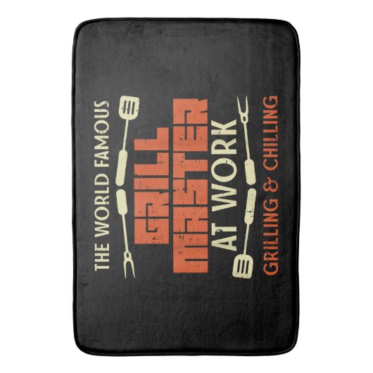 Grill Master at Work Grilling Chilling Funny Bbq Badmat (Voorkant Verticaal)