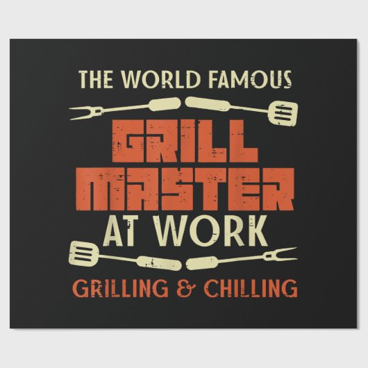 Grill Master at Work Grilling Chilling Funny Bbq Cadeaupapier (Vlak)