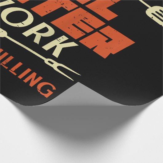 Grill Master at Work Grilling Chilling Funny Bbq Cadeaupapier (Hoek)