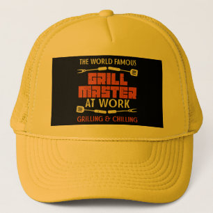 Grill Master at Work Grilling Chilling Funny Bbq Trucker Pet