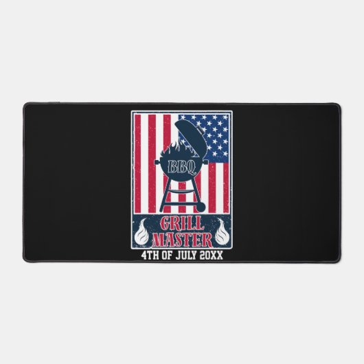 Grill Master BBQ 4 juli Amerikaanse vlag Bureaumat (Voorkant)