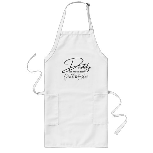 Grill Master BBQ Dad Best Papa Vaderdag Lang Schort (Voorkant)