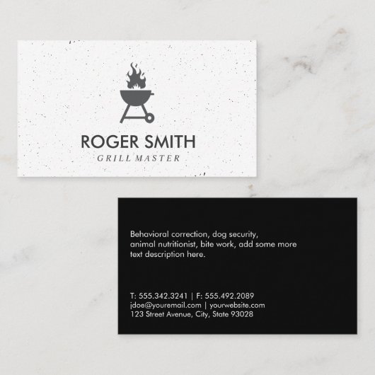 Grill Master BBQ Pit Grungy Speckled Visitekaartje (Voorkant / Achterkant)