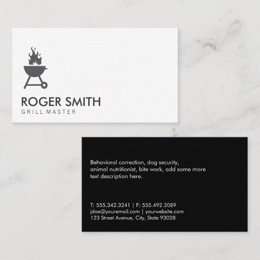 Grill Master BBQ Pit Visitekaartje (Voorkant / Achterkant)