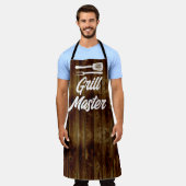 Grill Master BBQ Rustic Wood Chef Schort (Gedragen)
