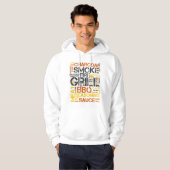 Grill Master BBQ-typografie Hoodie (Voorkant volledig)