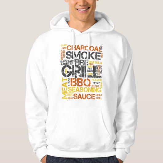 Grill Master BBQ-typografie Hoodie (Voorkant)