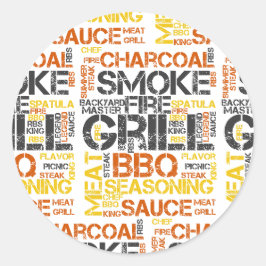 Grill Master BBQ-typografie Ronde Sticker