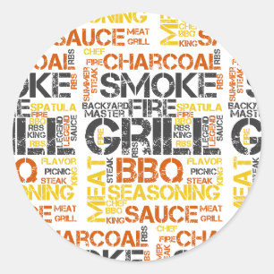 Grill Master BBQ-typografie Ronde Sticker