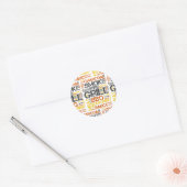 Grill Master BBQ-typografie Ronde Sticker (Envelop)