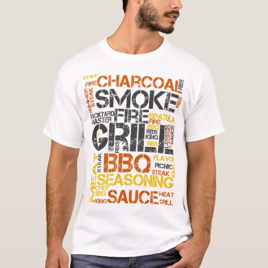 Grill Master BBQ-typografie T-shirt (Voorkant)