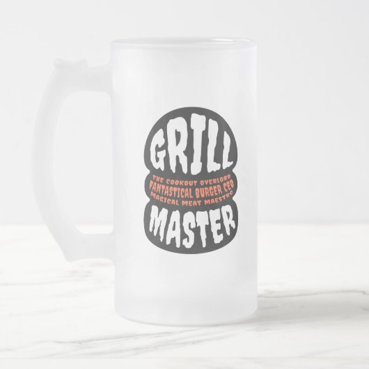 Grill Master BBQ Vader Citaat Burger Grillen Glas  Matglas Bierpul (Links)