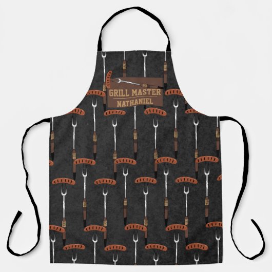 Grill Master Black Worst Grilling Fork Naam Schort (Voorkant)