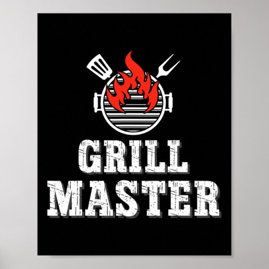 Grill Master Buiten Bbq Uitrusting Zomer Kookuitje Poster (Voorkant)