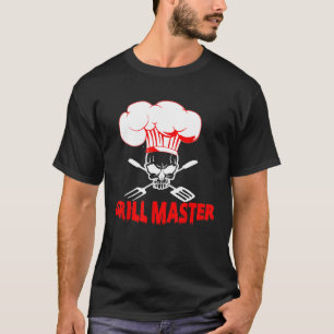 Grill Master Chef Schedel Scary Cook Halloween Kos T-shirt