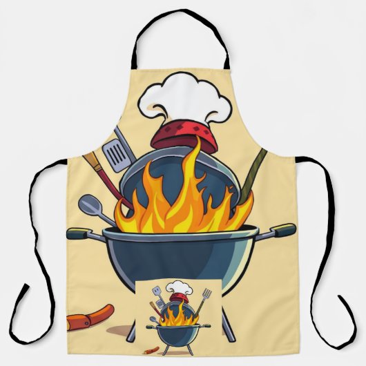 Grill Master Dad Schort - Grappig BBQ Chef Gift vo (Voorkant)