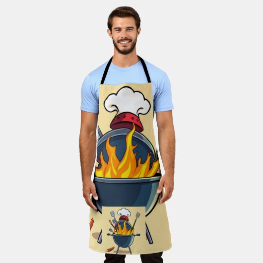 Grill Master Dad Schort - Grappig BBQ Chef Gift vo (Gedragen)