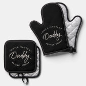 Grill Master Daddy Gepersonaliseerd Jaar Ovenwant & Pannenlap Set (Voorkant / Achterkant)