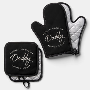 Grill Master Daddy Gepersonaliseerd Jaar Ovenwant & Pannenlap Set