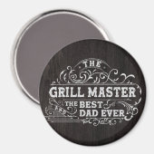 Grill Master en Best Dad Ever Fathers Day Zwart Magneet (Voorkant / Achterkant)