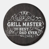 Grill Master en Best Dad Ever Fathers Day Zwart Magneet (Voorkant)