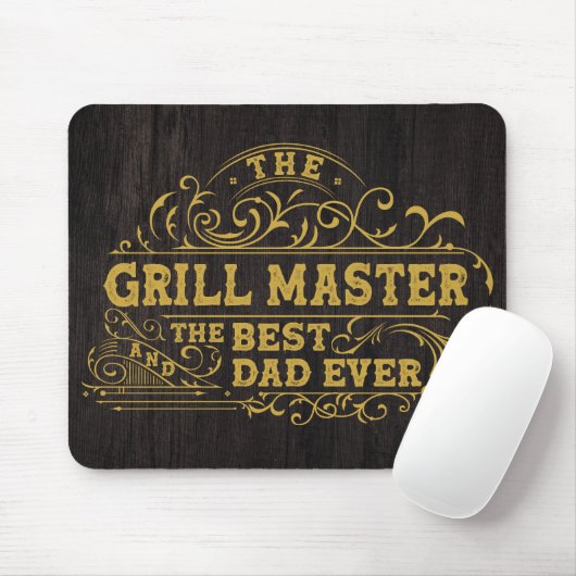 Grill Master en Best Dad Ever Fathers Day Zwart Muismat (Met muis)