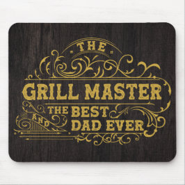 Grill Master en Best Dad Ever Fathers Day Zwart Muismat