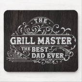 Grill Master en Best Dad Ever Fathers Day Zwart Muismat (Voorkant)