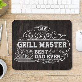 Grill Master en Best Dad Ever Fathers Day Zwart Muismat