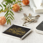 Grill Master en Best Dad Ever Fathers Day Zwart Sleutelhanger (Zijkant)