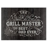 Grill Master en Best Dad Ever Fathers Day Zwart Snijplank (Voorkant)