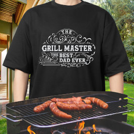 Grill Master en Best Dad Ever Fathers Day Zwart T-shirt