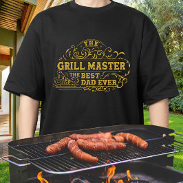 Grill Master en Best Dad Ever Fathers Day Zwart T-shirt