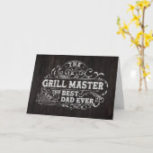 Grill Master en beste papa ooit Black Fathers Day Kaart (Gele Bloem)
