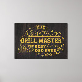 Grill Master en beste vader ooit vaders zwart Canvas Afdruk