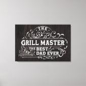 Grill Master en beste vader ooit vaders zwart Canvas Afdruk (Voorkant)