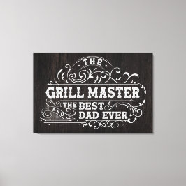 Grill Master en beste vader ooit vaders zwart Canvas Afdruk