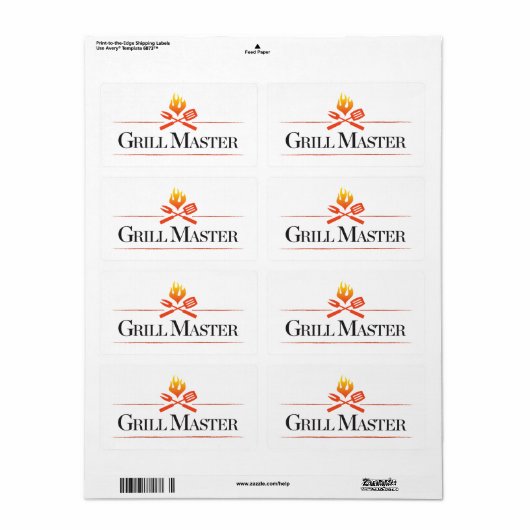 Grill Master Etiket (Full Sheet)