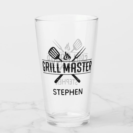 Grill Master Faux Leather Set Glass Cup Glas (Achterkant)