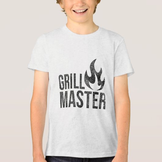 Grill Master Flame Barbecue BBQ Smoke Char Open Fi Tri-Blend Shirt (Voorkant)