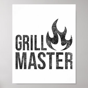 Grill Master Flame Byrbecue BBQ Smoke Char Open Fi Poster
