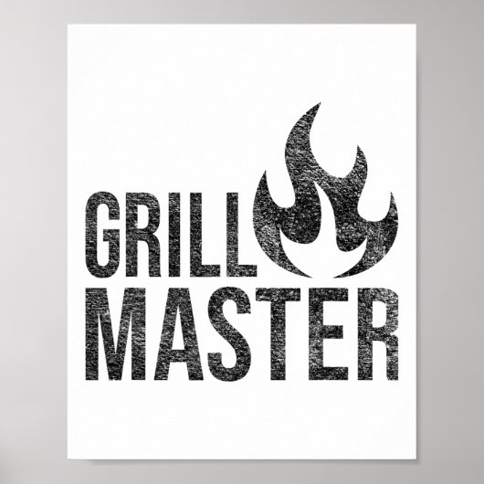 Grill Master Flame Byrbecue BBQ Smoke Char Open Fi Poster (Voorkant)