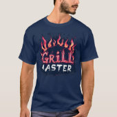 Grill Master Flaming Barbecue Cookout Typography T-shirt (Voorkant)
